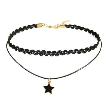 Imagem de 1 gargantilha de veludo preto para mulheres, gargantilhas gargantilhas de renda góticas clássicas ajustáveis para festas, cosplay, Natal, aniversário, 30cm, Renda, Sem Pedra Preciosa