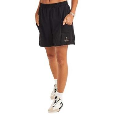 Imagem de Bermuda Colcci Loose Moletinho Preta Feminina-Feminino