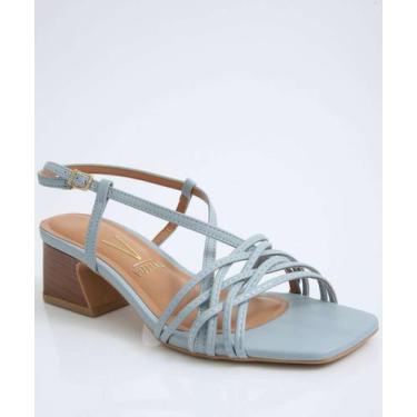 Imagem de Sandália Feminina Salto Grosso Vizzano-11202, Azul, 35