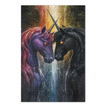 Imagem de Unicórnios Quebra-cabeça de 1000 peças, quebra-cabeças, jogos para adultos