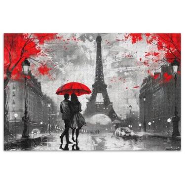 Imagem de Paris Painting Quebra-cabeça Eiffel Valentines 1000 peças presentes de elefante branco adulto engraçado Prime Puzzles arte brinquedo pintura