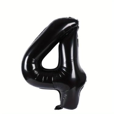 Imagem de 1 peça, balões digitais pretos de 81 cm, decoração de festa de aniversário, balões de aniversário, suprimentos de festa, adereço para foto, arranjo de decoração de cena de aniversário de aniversário