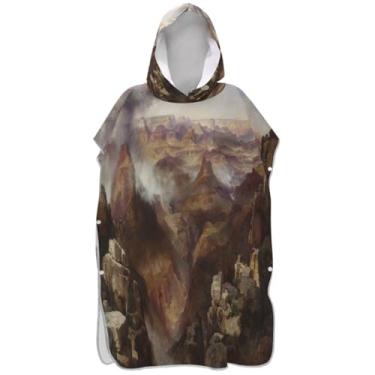 Imagem de Joisal Roupão para adultos poncho de surfe praia moletom toalha natação plus size homens mulheres poncho com capuz pintura americano Colorado