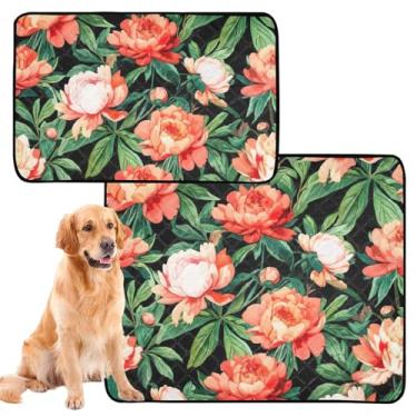 Imagem de Almofadas de xixi vintage florais vermelhas elegantes para cães almofada extra grande para treinamento de filhotes de cachorro à prova d'água tapete para gaiola de cachorro fofo, pequeno x pacote com