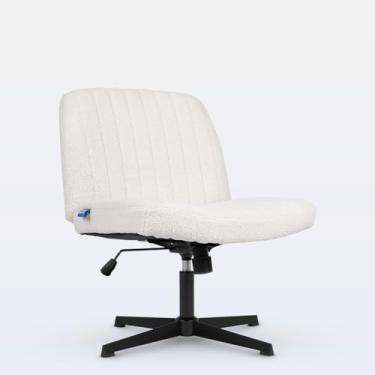 Imagem de Cadeira Escritório DT3 Dolly, Criss Cross Cosy Chair, Original, Assento Extra Grande e Largo, Leisure, Penteadeira, Escrivaninha. (Boucle, Cream)