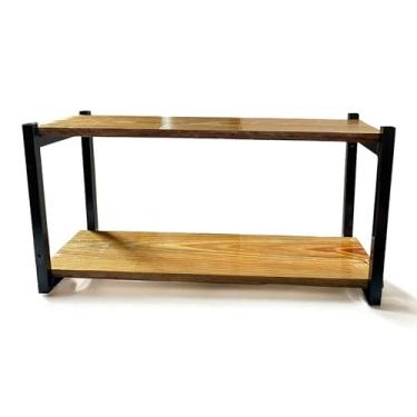 Imagem de Prateleira Industrial Suspensa Sala Cozinha feita Em Ferro E Madeira