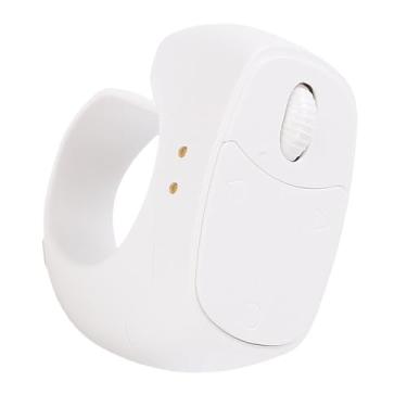 Imagem de Asixxsix Controle remoto em formato de anel para rolagem, controle remoto para celular com estojo de carregamento portátil, para obturador de câmera (WHITE)