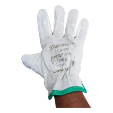 Imagem de Luva Mista Vaqueta e Raspa Targino Tamanho 09 | Proteção para Trabalho Pesado | Couro Natural