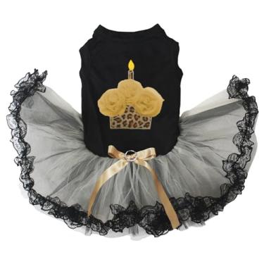 Imagem de Petitebella Vestido de cachorrinho leopardo cupcake (preto/dourado e preto, pequeno)