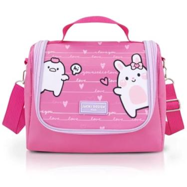 Imagem de Lancheira Térmica Infantil Jacki Design Amiguinhos - 4.752ml com Elástico Interno para Garrafa e Alças Ajustáveis (Pink Coelho)