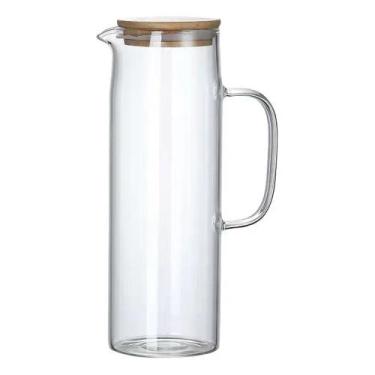 Imagem de Jarra De Vidro Borossilicato Com Tampa De Bambu 1,3 Litros Domni