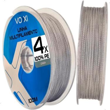 Imagem de Linha Voxxi 4X Multifilamento 100m Cinza Alta Sensibilidade Resistênci