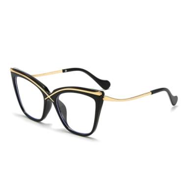 Imagem de HPIRME Óculos femininos retrô com armação grande (Estilo 6169-C11)