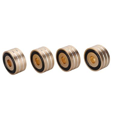 Imagem de Estink Pés de Isolamento de Alto-falante, 4 PCS 7075 Suporte de Ponta de Liga de Alumínio de Aviação Com Anel de Absorção de Choque de Borracha para Amplificador DAC Toca-discos (Dourado)