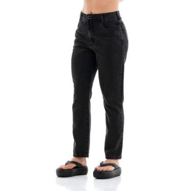 Imagem de Calça Jeans Feminina Arauto Mom Black, Preto, 44