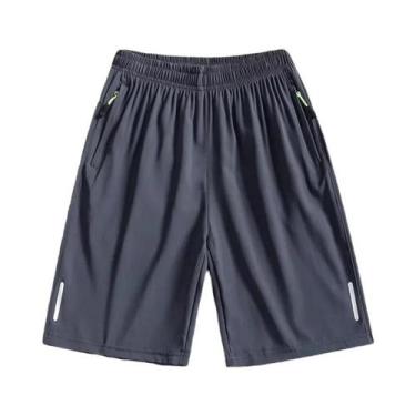 Imagem de Bermudas Esportivas Masculinas De Verão Pretas E Cinzas Casuais Para C