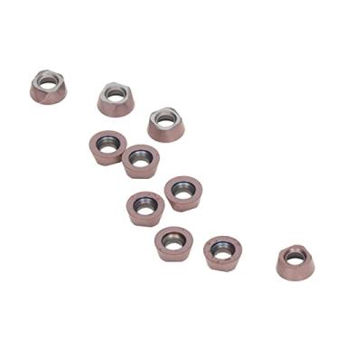 Imagem de Acouto 10 Peças Cortadores Redondos de Inserções de Carboneto para Torneamento de Madeira de Torno CNC - e Alto Com Revestimento de Carboneto de Bronze (RPMT1204MOE-TT)