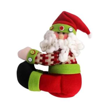 Imagem de Malha De Árvore De Natal Enfeites, Estrela Top, Papai Noel, Boneco De 