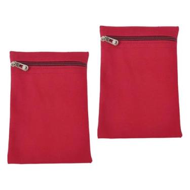 Imagem de Colaxi Conjunto de 2 bolsos embutidos com zíper, estojo seguro para celular para jaquetas, casacos e moletons, bolso de para viagens, bolsos, Red L