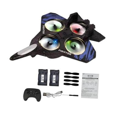 Imagem de TTETTZ Avião de controle remoto, avião RC, aeronave de asa fixa, helicóptero para iniciantes e meninos, Bateria Azul 2