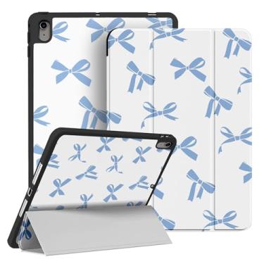 Imagem de RQYDYZMJ Capa para iPad 11th (A16) 11 polegadas 2025 / 10ª geração 11 polegadas 2022, hibernar/despertar automático, suporte inteligente com três dobras à prova de choque para mulheres meninas (laços