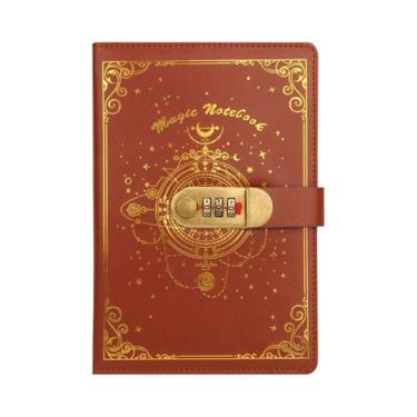 Imagem de Caderno Com Fechadura De Senha Em PU Dourado E Prateado, 100 Folhas, 2