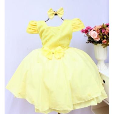 Imagem de Vestido Infantil Festa Luxo Várias Cores E Tiara - Pingo De Gente Kids