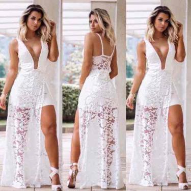 Imagem de Vestido Rendado Com Transparência Casamento Pré Wedding - AUGUI, PP, B