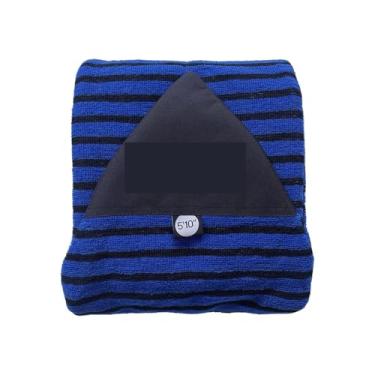 Imagem de 5.10FT Soft Protective Surfboard Sock Shortboard Cover for Water Sports Stretch Striped Pattern Board(Black W blue)