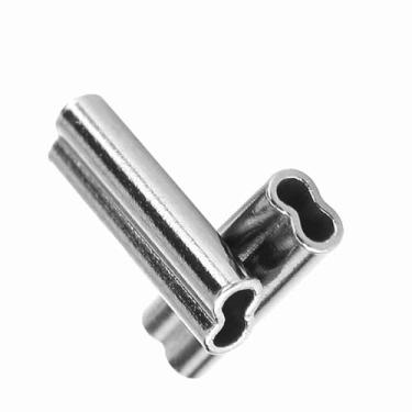 Imagem de HUIOP 100 Peças Tubo de Cobre de Pesca Mangas Crimpagem Cano Duplo, 6 Tamanhos para Líder Fio, Bom para Mono, Fácil Crimpagem, ótimo Acessório você (2,0 mm * 10 mm)
