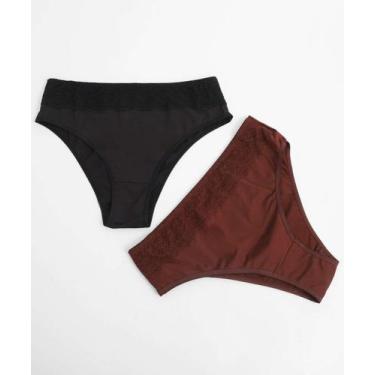 Imagem de Kit 2 Calcinhas Renda Marisa-67167, Preto, P