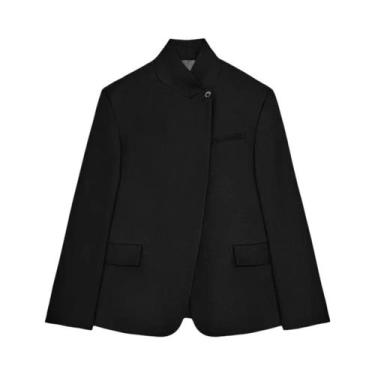 Imagem de Blazer Casual Feminino Com Lapela, Conjunto De Calça, Jaqueta Sólida D