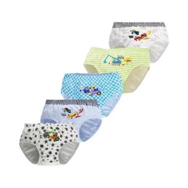 Imagem de Cuecas De Algodão Para Meninos, Pacote Com 3, Estampa De Caminhão, Tra