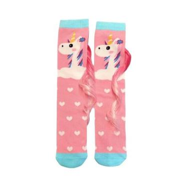 Imagem de Meias Femininas De Unicórnio Com Pelo Longo, Novidade Fofa De Animal, 