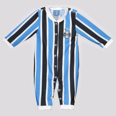 Imagem de Macacão Grêmio Tricolor Manga Longa Infantil Azul e Preto-Unissex