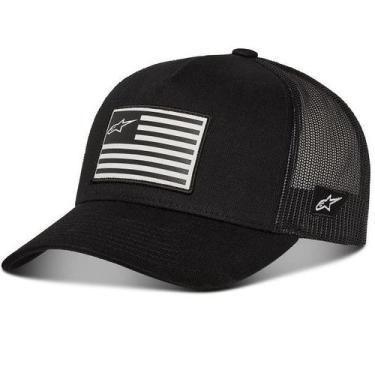 Imagem de Boné Alpinestars Flag Snapback Bandeira Preto Regulagem