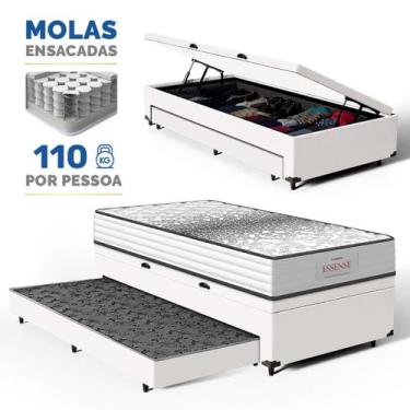 Imagem de Cama Box Baú com Colchão de Molas Ensacadas Double Face Essence Probel