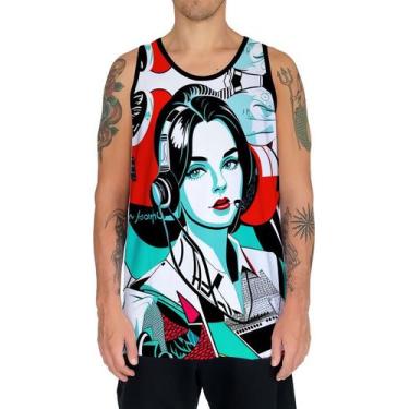 Imagem de Camiseta Regata Tshirt Pin Up Mu.lher Morena Pop Art Moda 13 - Enjoy S