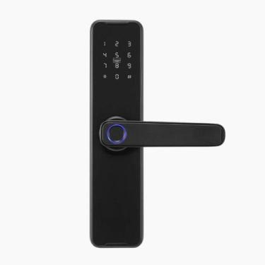 Imagem de Fechadura Digital Biométrica, Trava Eletrônica Inteligente, Preta - Ma