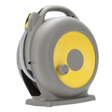 Imagem de Luocute Carretel de Mangueira de Jardim Retrátil, Mangueira Flexível Leve de 15 M Com 10 Modos de Pulverização, Bico Antiderrapante, Carretéis de de Jardim para Regar, Lavar