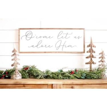 Imagem de Arte de parede O Come Let Us Adore Hime cartaz impressão em tela cartaz placas de Natal impressões de arte em tela pintura imagem arte casa fazenda natal decoração de parede sem moldura