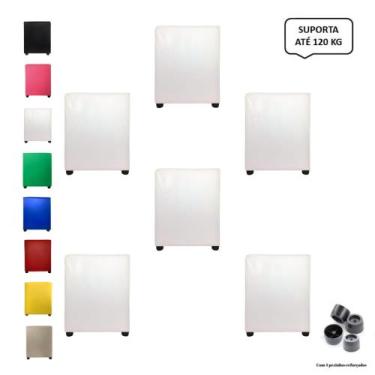 Imagem de Kit 6 Pufs Puff Banqueta Cubo Quadrado Decorativo Casa - Mercadão Dos 