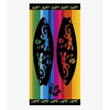 Imagem de Toalha De Praia Estampada Toque Aveludado Rozac Preto, UN, Preto