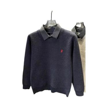 Imagem de Camisa De Pulôver De Veludo Bordada Para Homens, Suéter De Luxo Casual