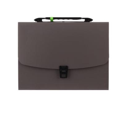 Imagem de Organizador de arquivos portátil, 13 bolsos, tamanho A4, pasta expansível, bolsa de armazenamento de documentos, escritório, estudante, escola, material de escritório (marrom)