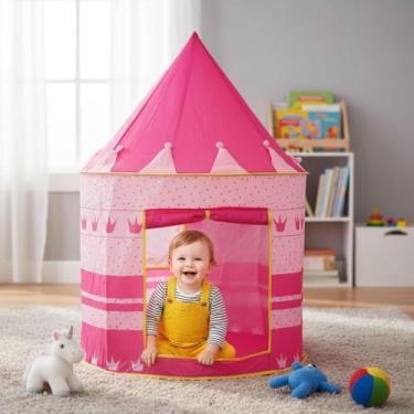 Imagem de Barraca Cabana Infantil Castelinho Para Crianças Bebê - DDG, Rosa
