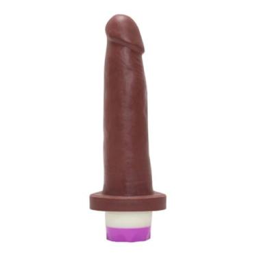 Imagem de Prótese Com Vibrador Interno 14,8 X 3,6Cm Brinquedo Erótico Realista Dildo Consolador VN11 (CHOCOLATE)