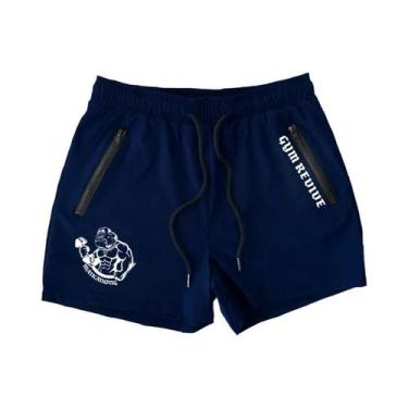 Imagem de Bermudas Masculinas De Secagem Rápida Com Estampa, Bolsos Laterais Com