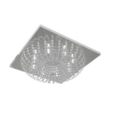Imagem de Plafon Lustre De Cristal Quadrado 50Cm Quarto Sala De Jantar Sala De Estar Living Ático