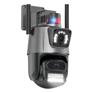 Imagem de Câmera de Segurança 6MP Dupla Lente com visão noturna colorida, conexão Wi-Fi 2.4GHz/Cabo LAN, áudio bidirecional e aplicativo gratuito